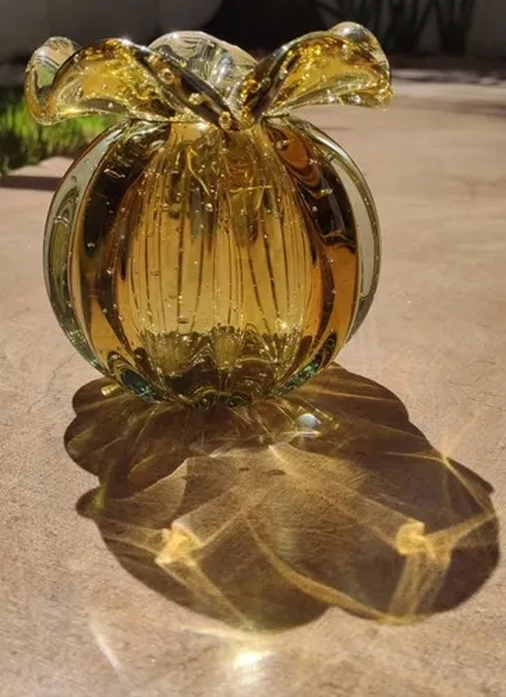 Vaso Torcello Cristais D´labone Ambar 17 X 17 Cm Vaso Torcello Cristais D´labone Ambar 17 X 17 Cm