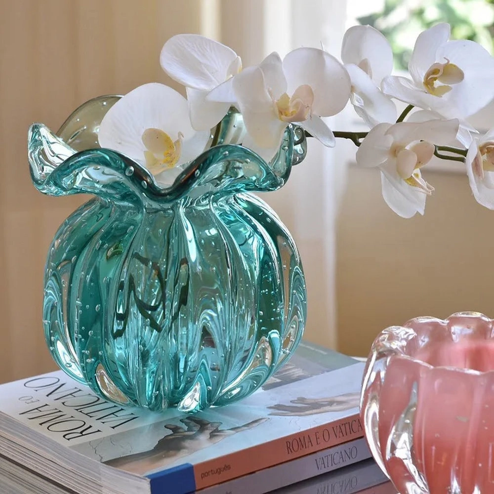 Vaso Torcello Cristais D´labone Aquamarine 14 X 14 Cm