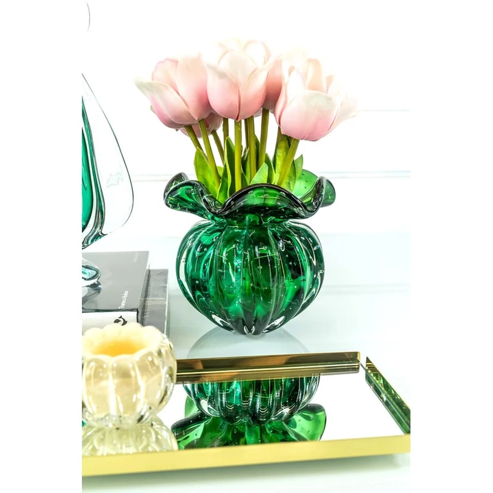 Vaso Torcello Cristais D´labone Esmeralda 14 X 14 Cm Vaso Torcello Cristais D´labone Esmeralda 14 X 14 Cm