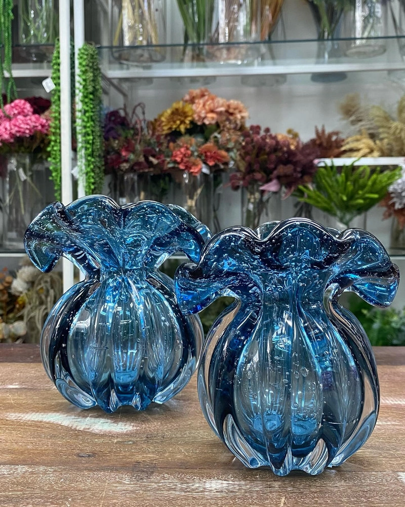 Vaso Toscana Cristais D´labone Turquesa 10 Cm Vaso Toscana Cristais D´labone Turquesa 10 Cm