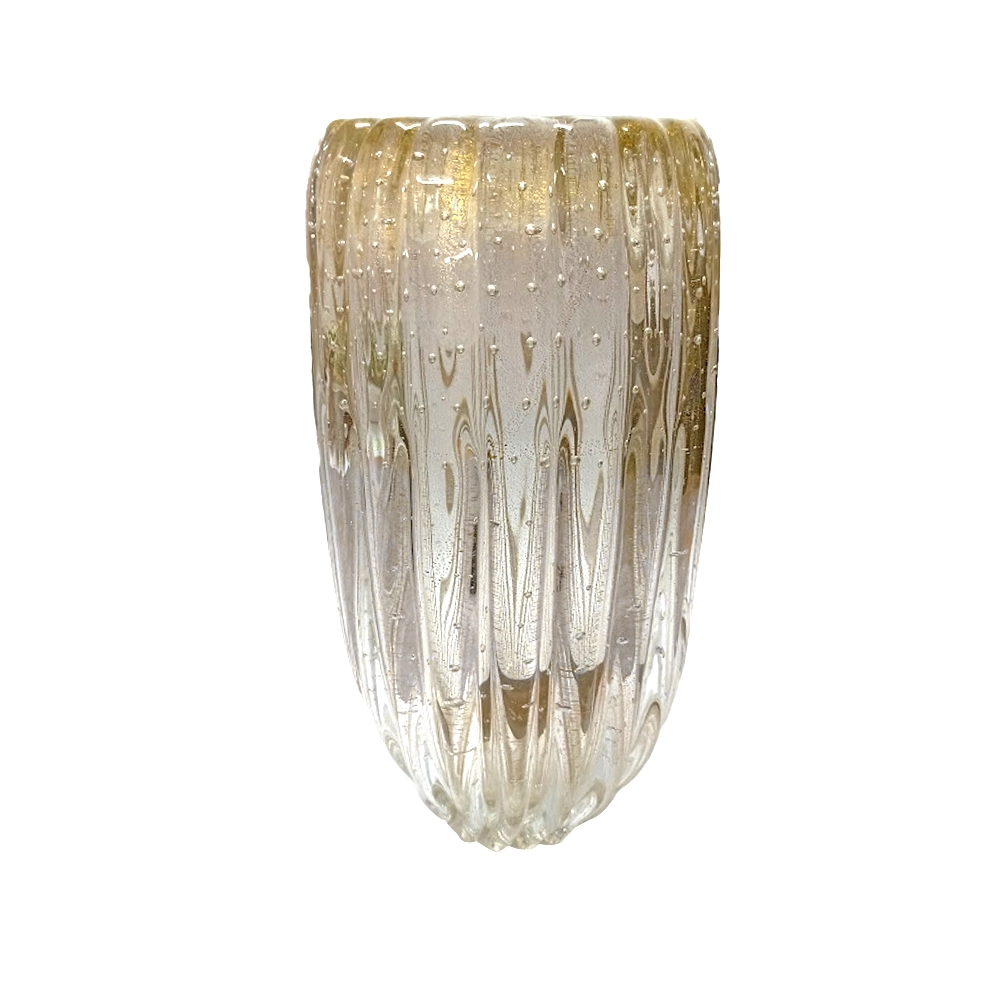 Vaso Valdes Cristais D´labone Com Ouro 20 X 40 Cm Vaso Valdes Cristais D´labone Com Ouro 20 X 40 Cm