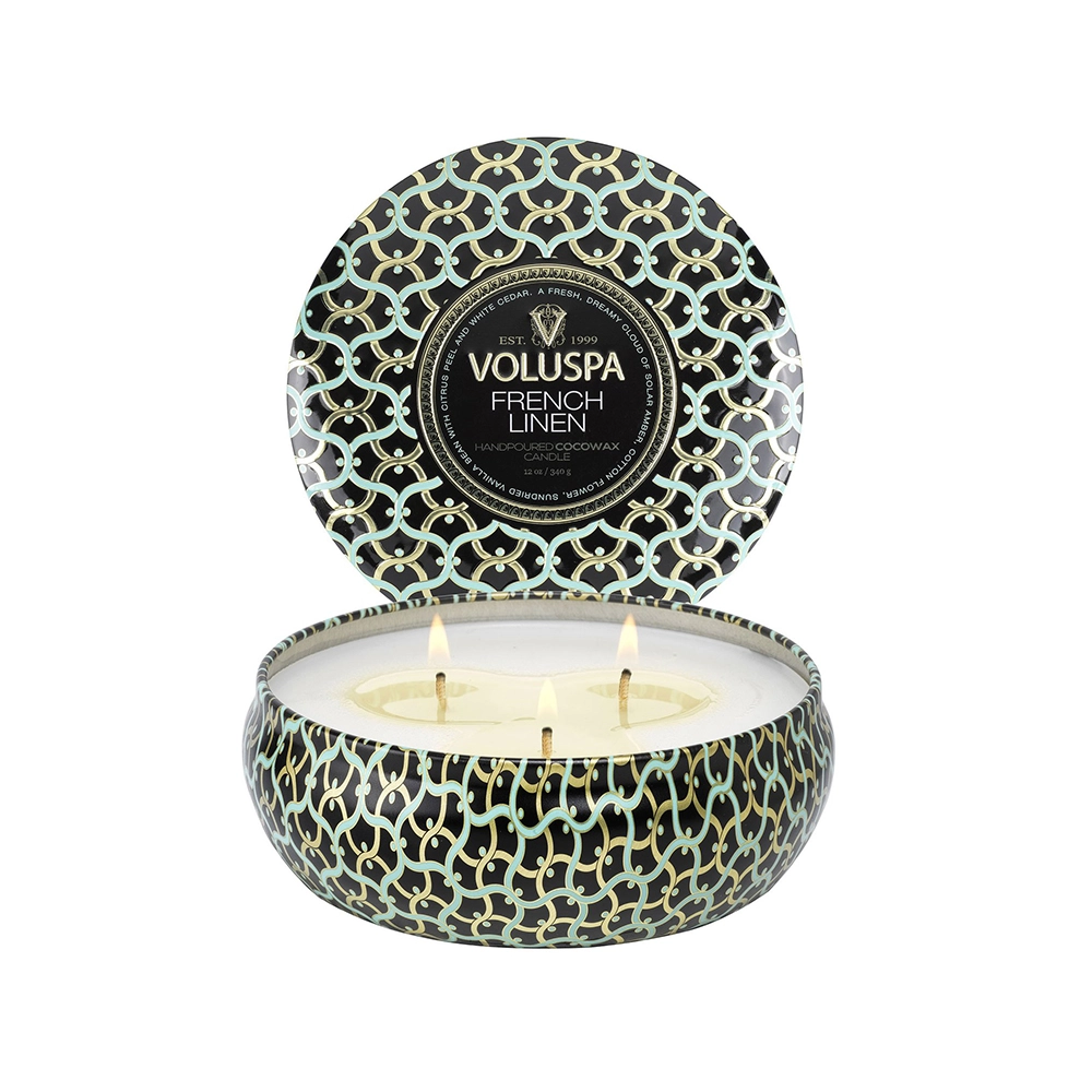 Vela Lata 3 Pavios 60 H Voluspa Nova Coleção Maison Noir