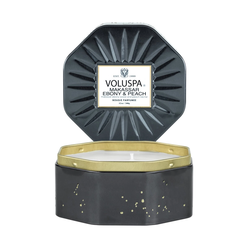 Vela Lata Octogonal 3 Pavios 50h Voluspa Coleção Vermeil Vela Lata Octogonal 3 Pavios 50h Voluspa Coleção Vermeil