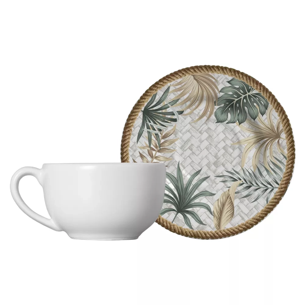 Xícara Para Chá Com Pires Alleanza Cerâmica Eudora 200 Ml - Cada Xícara Para Chá Com Pires Alleanza Cerâmica Eudora 200 Ml - Cada