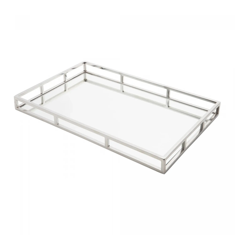 Bandeja Aco Inox C/ Espelho 56x36x5cm Bandeja Aco Inox C/ Espelho 56x36x5cm