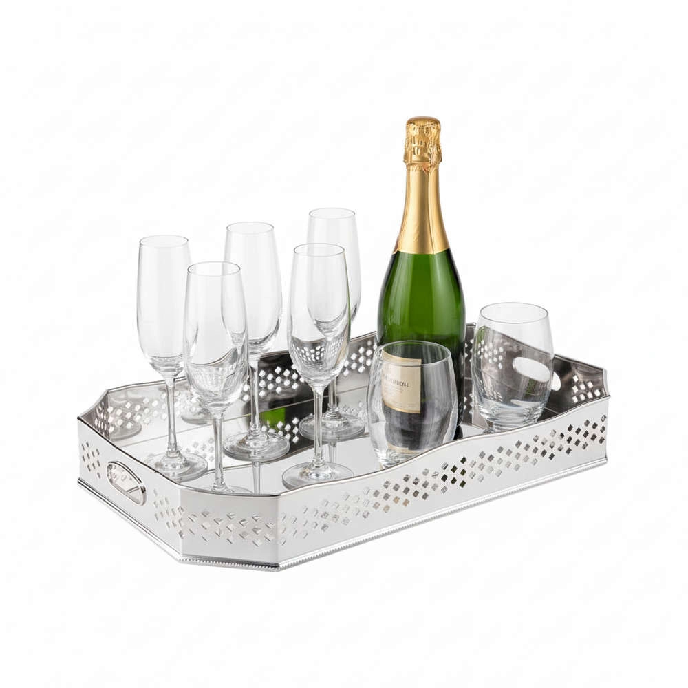 Bandeja Oitavada Silverlux Perola Bandeja Oitavada Silverlux Perola