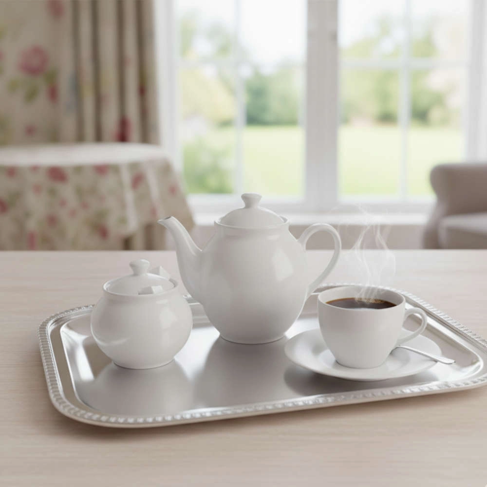 Bandeja Retangular Silverlux Perola Bandeja Retangular Silverlux Perola