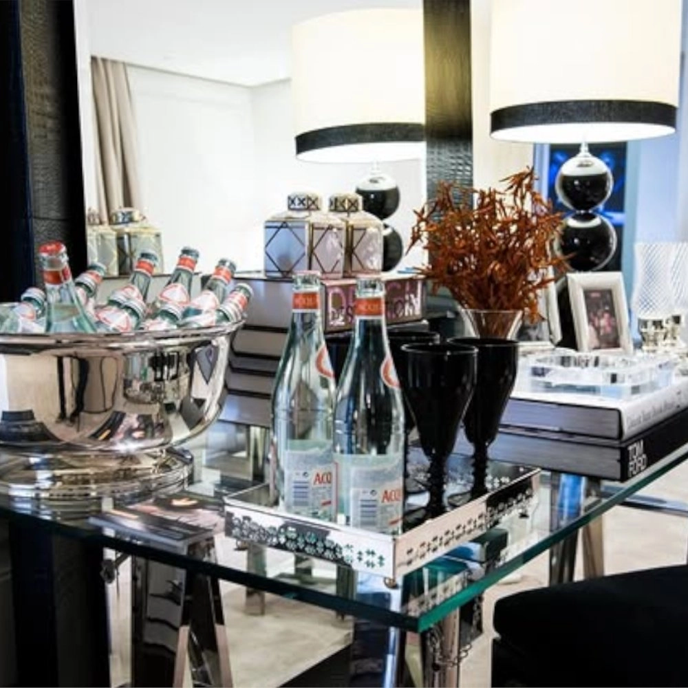 Bandeja Retangular St. James Mirror Cross Com Fundo Espelhado 30 X 20 X 4 Cm