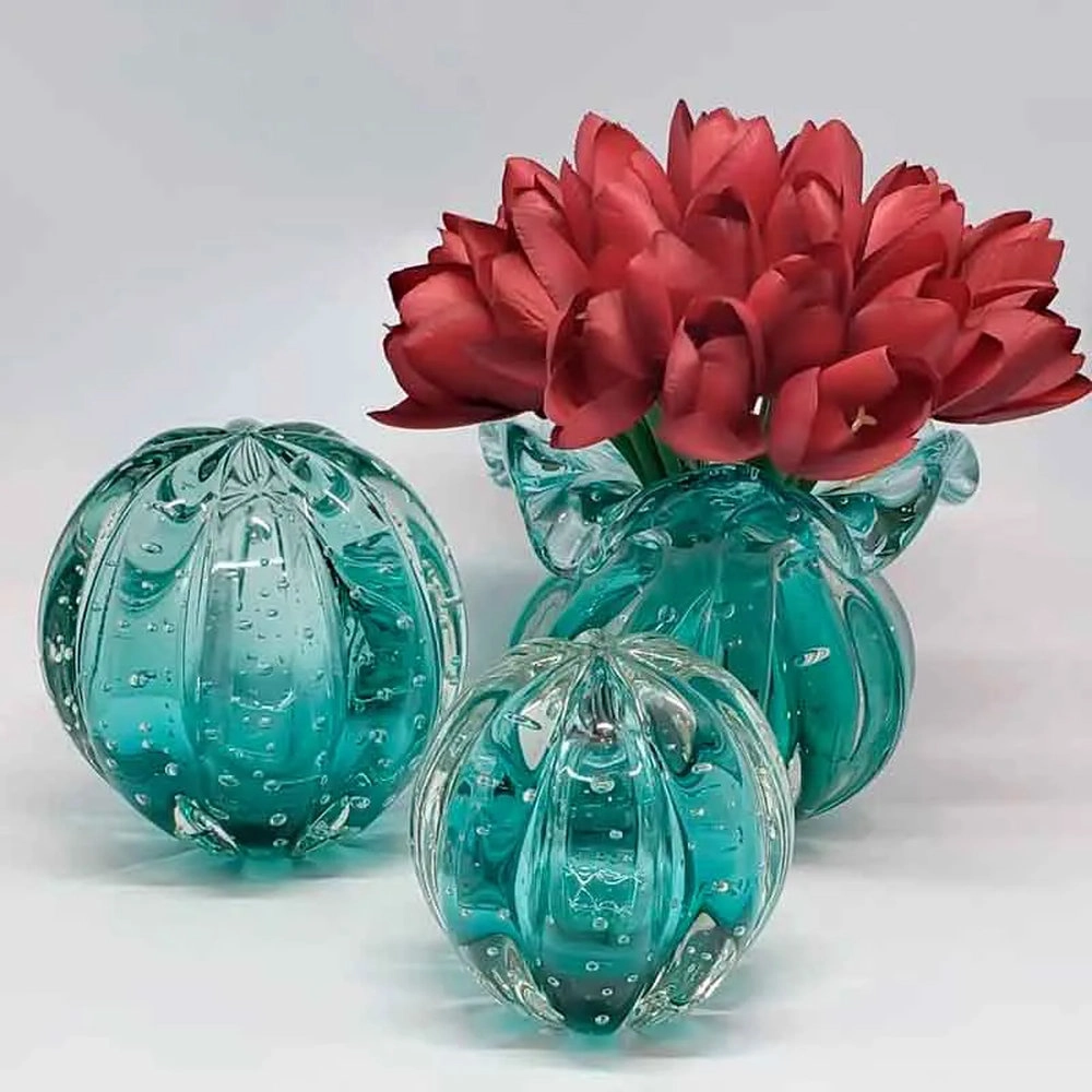 Bola Rigada Senna Cristais D´labone Esmeralda 12 Cm