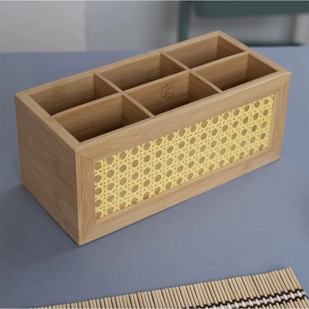 Caixa Organizadora 6 Divisórias Palhinha Oikos Bambu 12 X 10,5 X 25 Cm Caixa Organizadora 6 Divisórias Palhinha Oikos Bambu 12 X 10,5 X 25 Cm