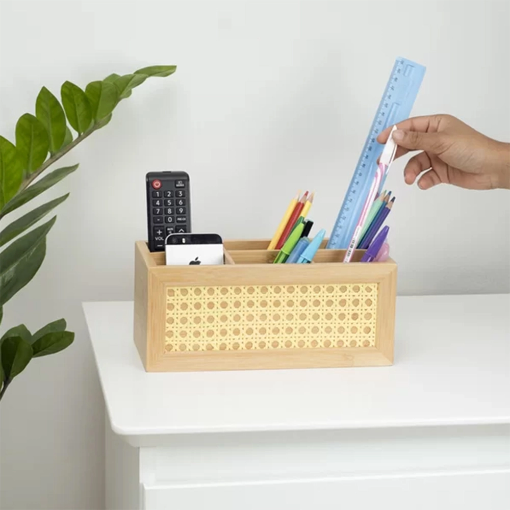 Caixa Organizadora 6 Divisórias Palhinha Oikos Bambu 12 X 10,5 X 25 Cm Caixa Organizadora 6 Divisórias Palhinha Oikos Bambu 12 X 10,5 X 25 Cm