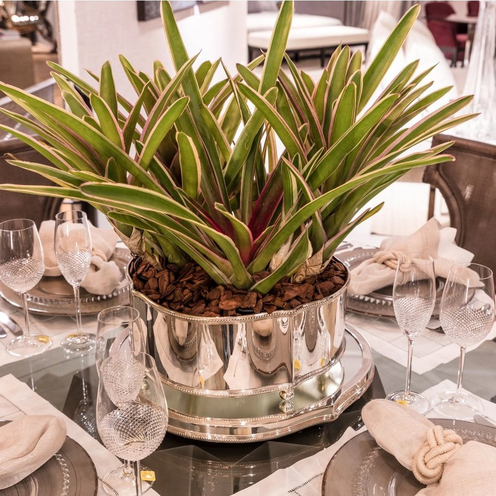 Centro de Mesa Classico St. James Com Cordao Perola e Presentoir Em Espelho Centro de Mesa Classico St. James Com Cordao Perola e Presentoir Em Espelho