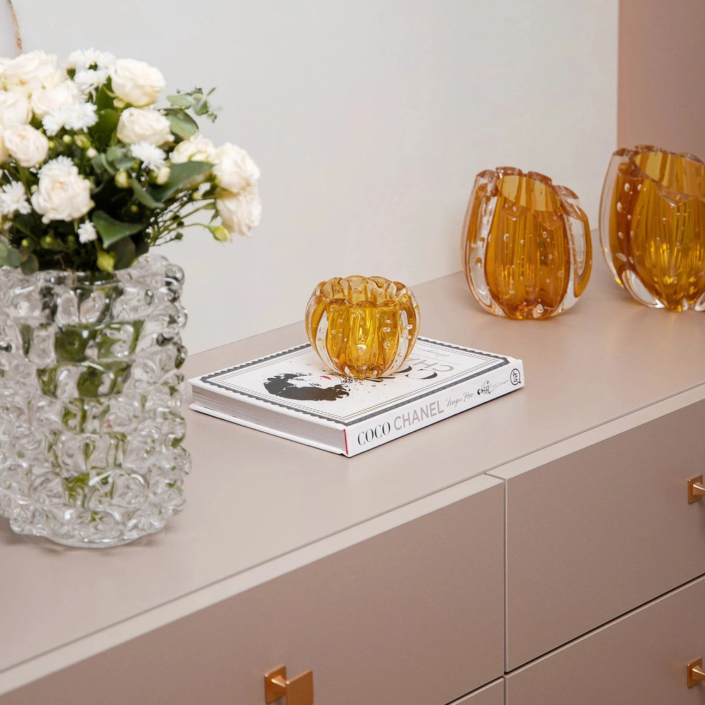 Centro de Mesa Liceu Cristais D´labone Ambar 9 X 6 Cm Centro de Mesa Liceu Cristais D´labone Ambar 9 X 6 Cm