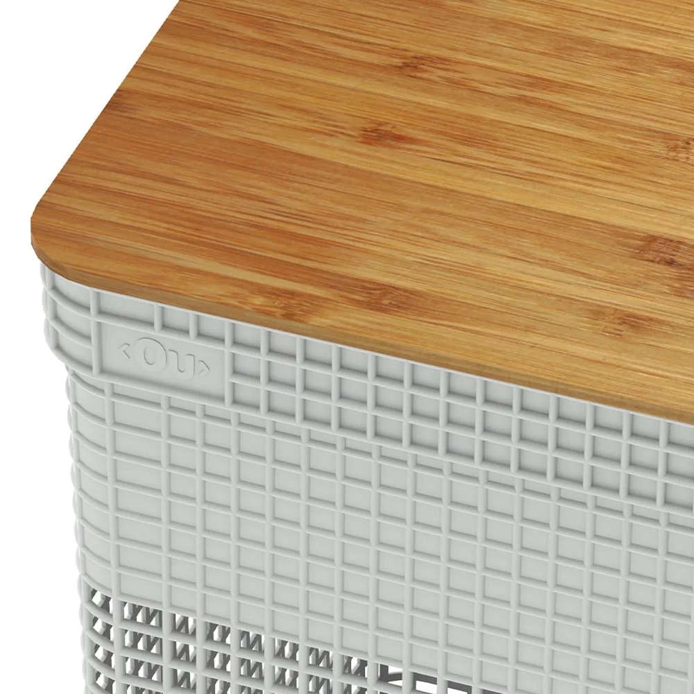 Cesto de Roupas Com Tampa Ou Grid Bege 49 Litros Cesto de Roupas Com Tampa Ou Grid Bege 49 Litros