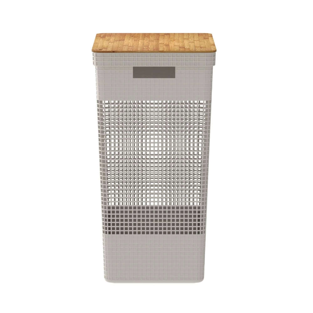 Cesto de Roupas Com Tampa Ou Grid Bege 49 Litros Cesto de Roupas Com Tampa Ou Grid Bege 49 Litros