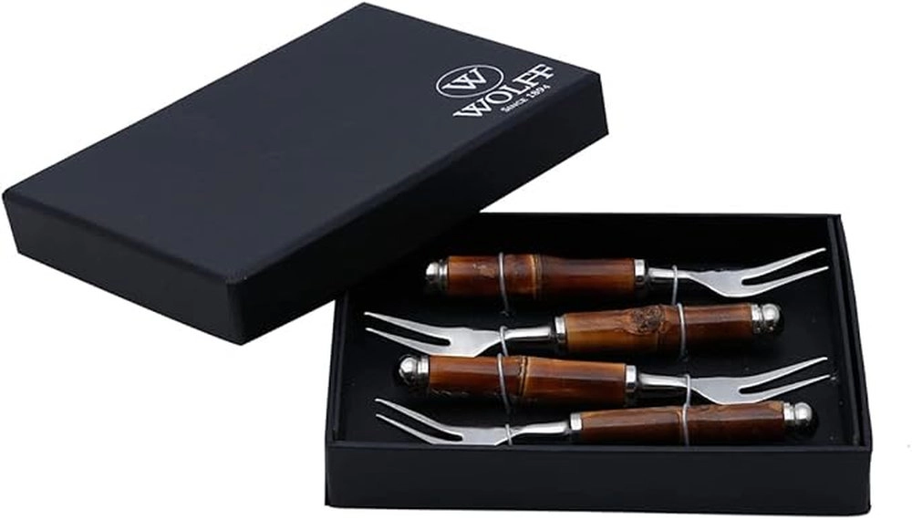 Conjunto de Garfos Para Petiscos Wolff Bamboo Escuro - 4 Pecas Conjunto de Garfos Para Petiscos Wolff Bamboo Escuro - 4 Pecas