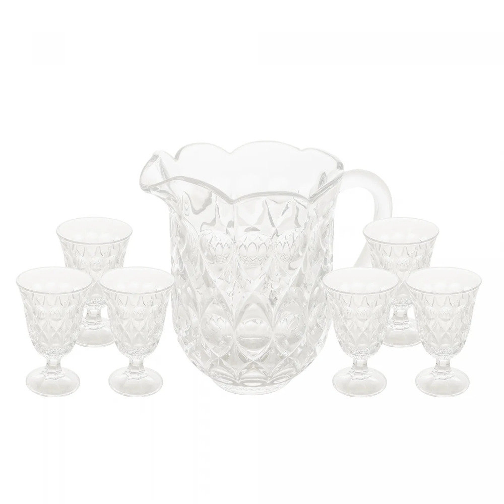 Conjunto de Jarra e Taças Para Água Lyor Lile Transparente - 7 Peças Conjunto de Jarra e Taças Para Água Lyor Lile Transparente - 7 Peças