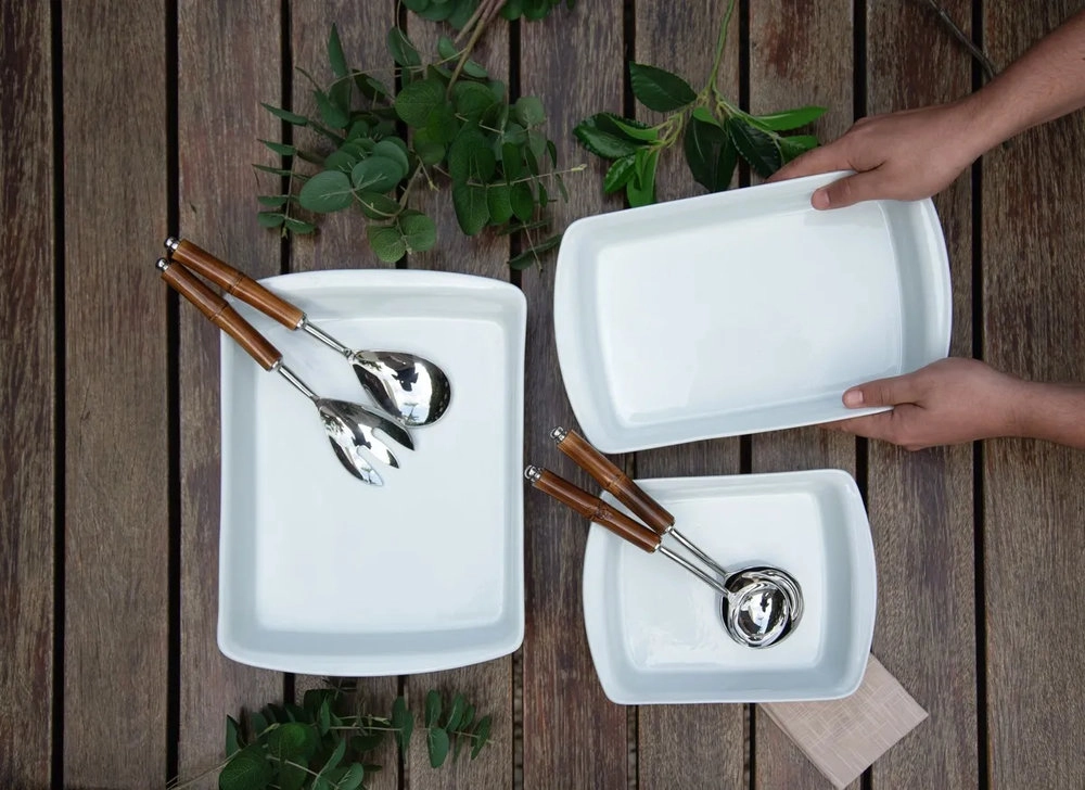 Conjunto de Talheres Para Salada Wolff Bamboo Escuro - 2 Pecas