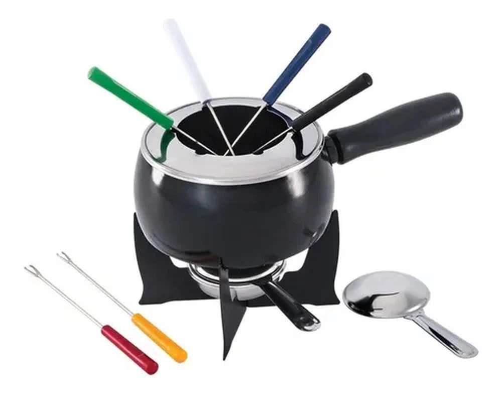 Conjunto Para Fondue Brinox Fondue - Petiscos Preto 10 Pecas