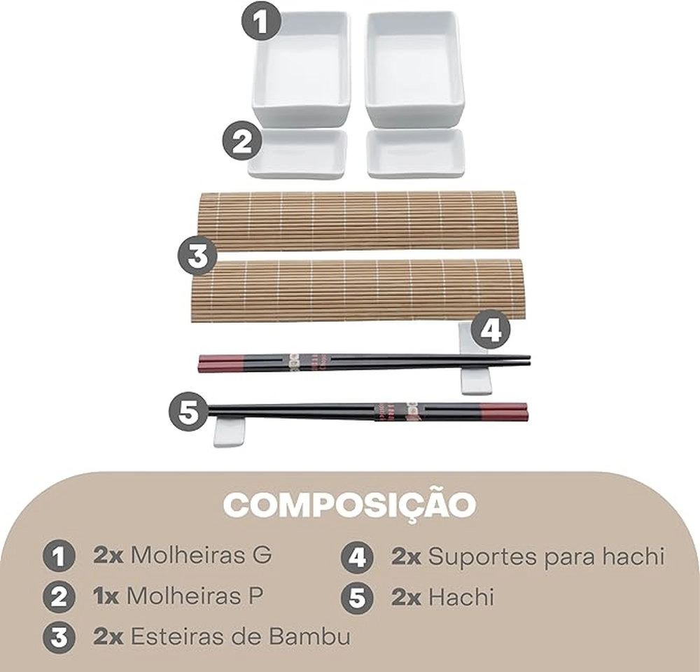 Conjunto Para Sushi Lyor Kyoto - 10 Pecas