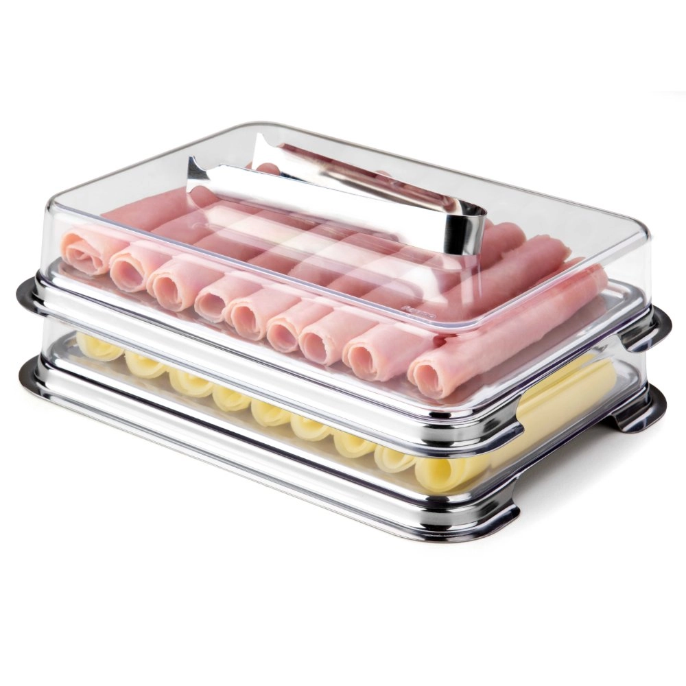 Conjunto Porta Frios Retangular Forma Inox Vision- 3 Pecas Conjunto Porta Frios Retangular Forma Inox Vision- 3 Pecas