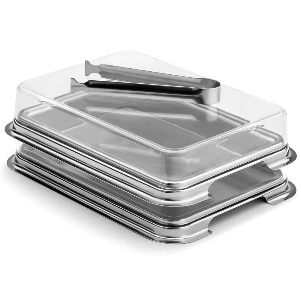 Conjunto Porta Frios Retangular Forma Inox Vision- 3 Pecas Conjunto Porta Frios Retangular Forma Inox Vision- 3 Pecas