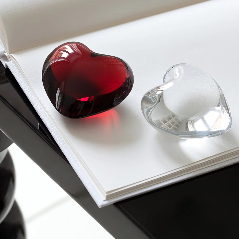 Escultura Em Cristal Baccarat Coeur Cupid Heart Vermelho Escultura Em Cristal Baccarat Coeur Cupid Heart Vermelho