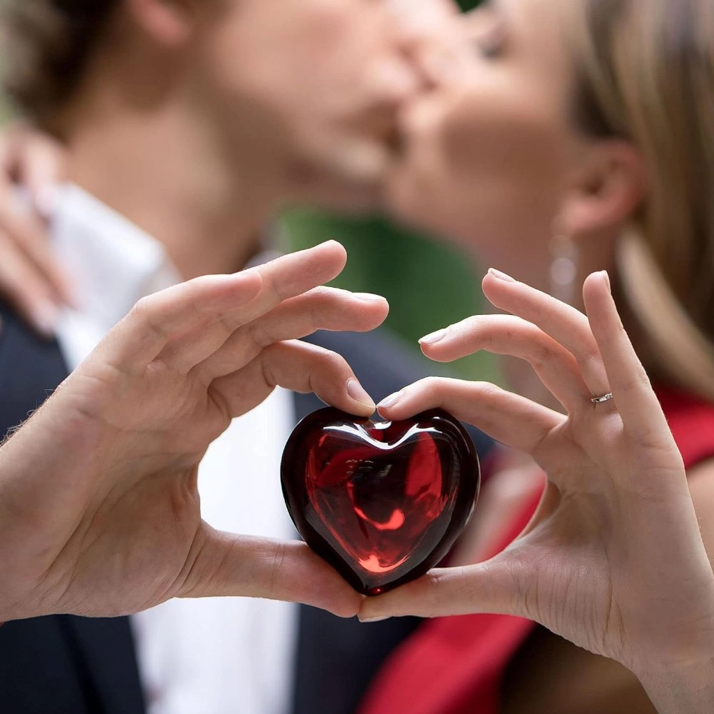 Escultura Em Cristal Baccarat Coeur Cupid Heart Vermelho Escultura Em Cristal Baccarat Coeur Cupid Heart Vermelho