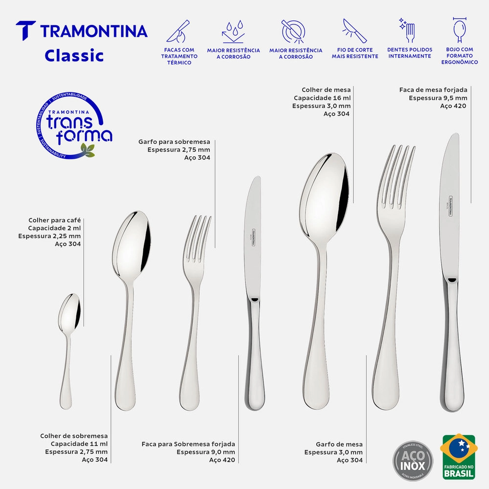 Faqueiro Tramontina Classic - 130 Pecas Faqueiro Tramontina Classic - 130 Pecas