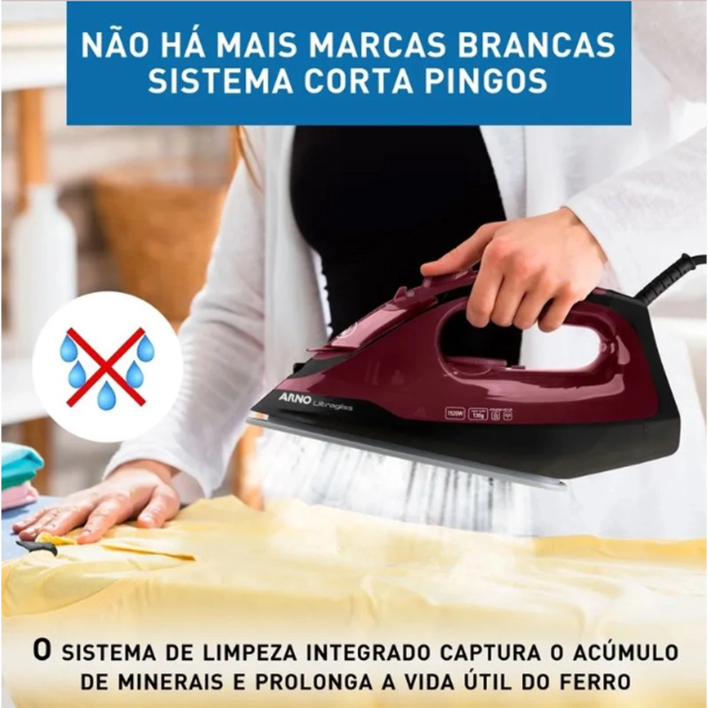 Ferro a Vapor Arno Ultragliss Com Base Durilium Airglide