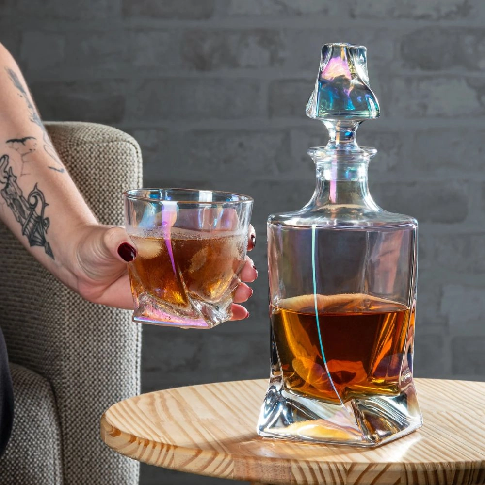 Garrafa Para Whisky de Cristal Tortile 750ml - Wolff