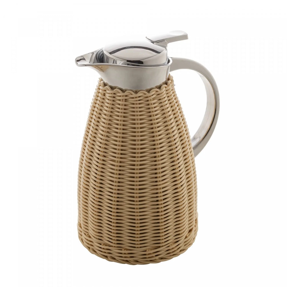 Garrafa Termica de Aco Inox Com Rattan Plastico Bege 1,5l - Wolff
