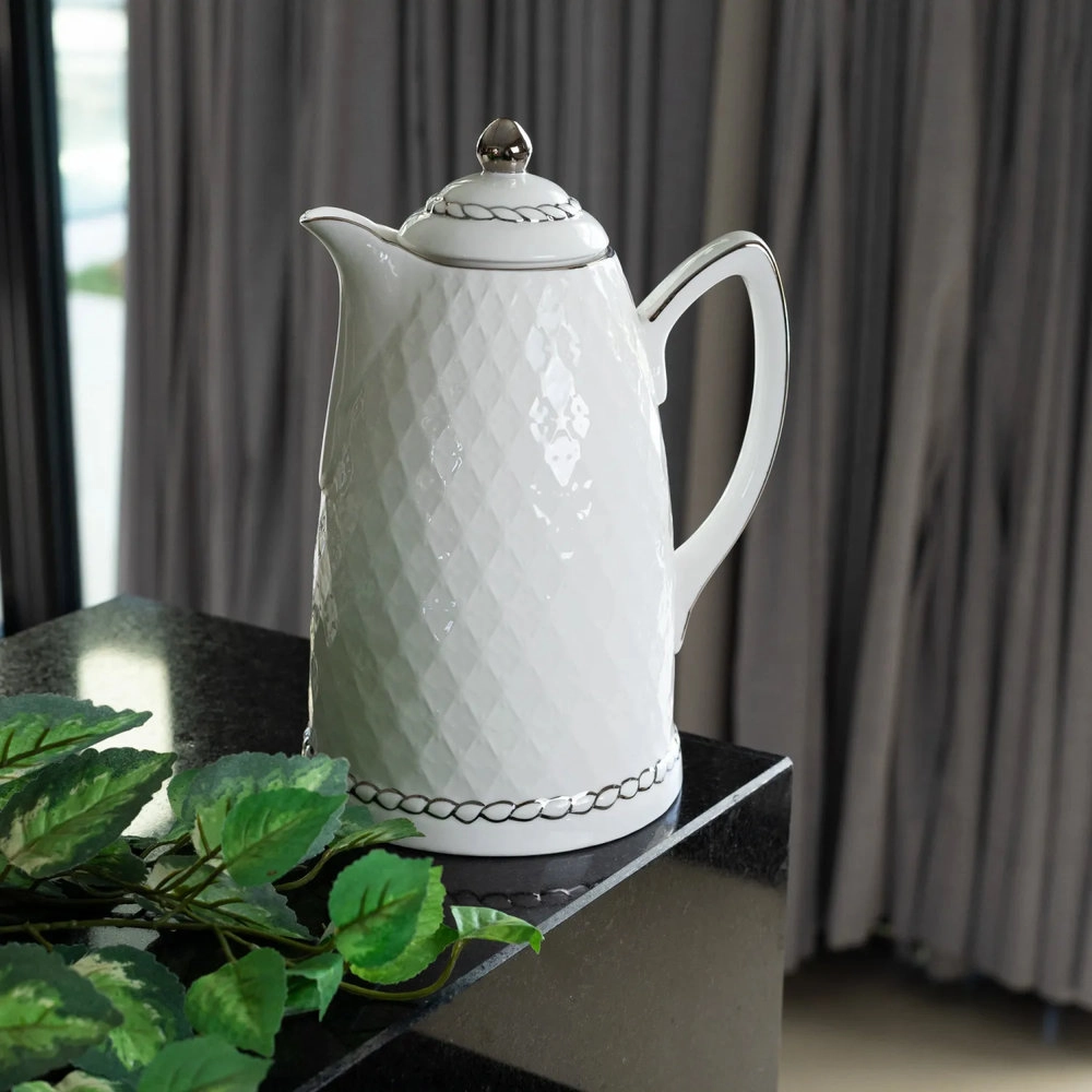 Garrafa Termica Wolff Branco e Prata 900 Ml