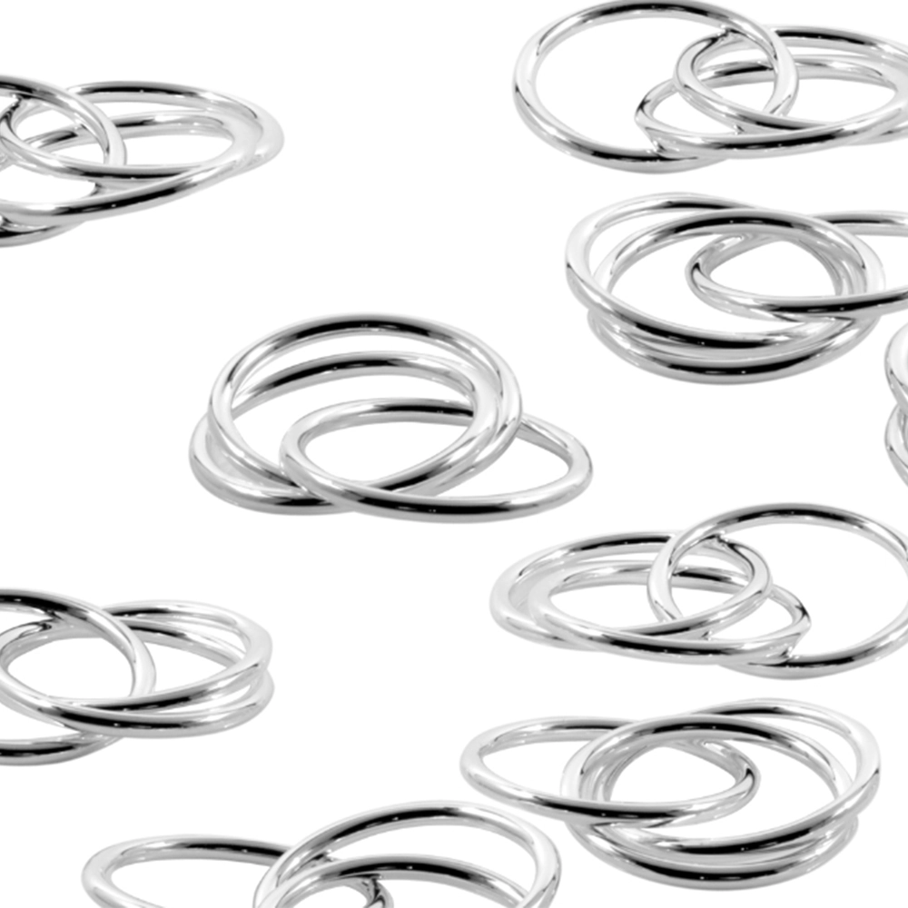 Jogo de Argolas de Guardanapo Riva Bologna Aço Inox 5,5 X 4 Cm - 6 Peças