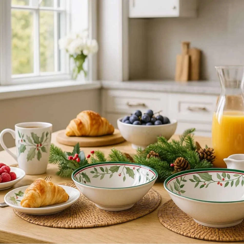 Jogo de Bowls Azevinho Ceramica Alleanza  6 Pecas