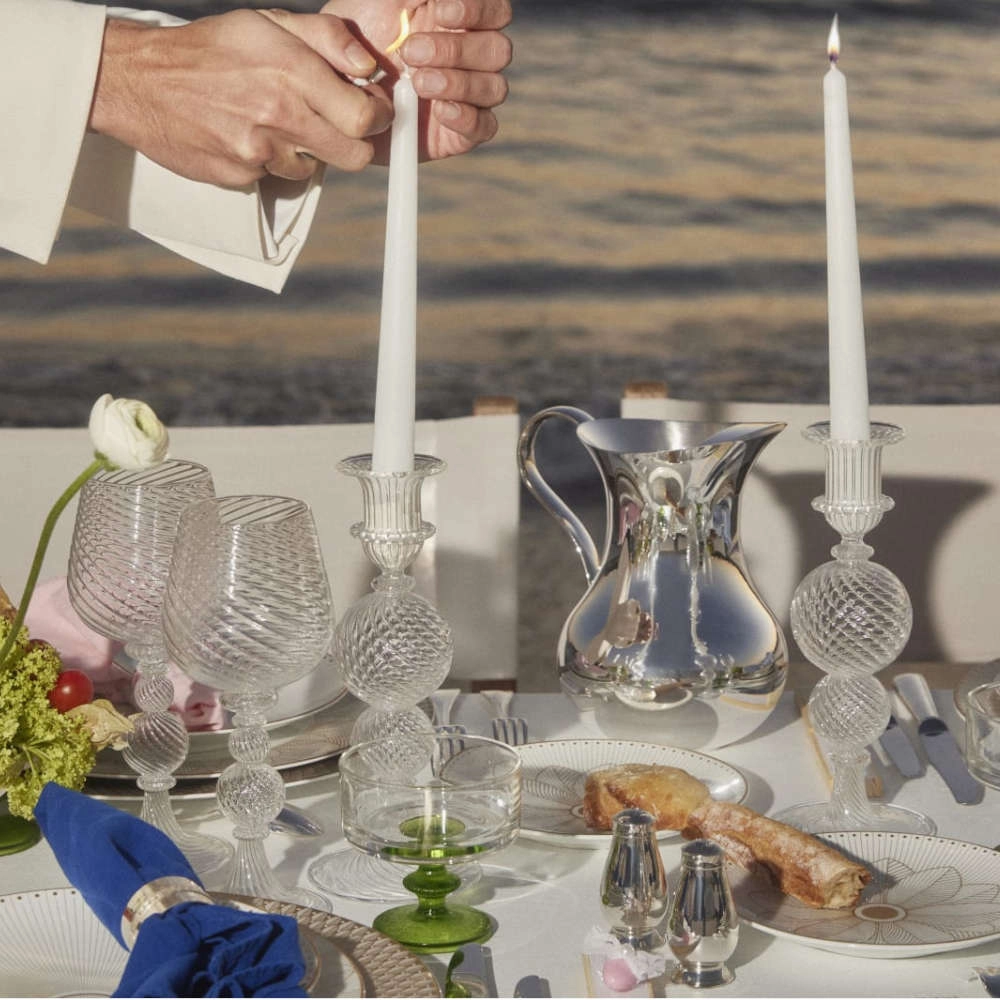 Jogo de Castiçais Christofle Tourbillon 2 Peças Jogo de Castiçais Christofle Tourbillon 2 Peças