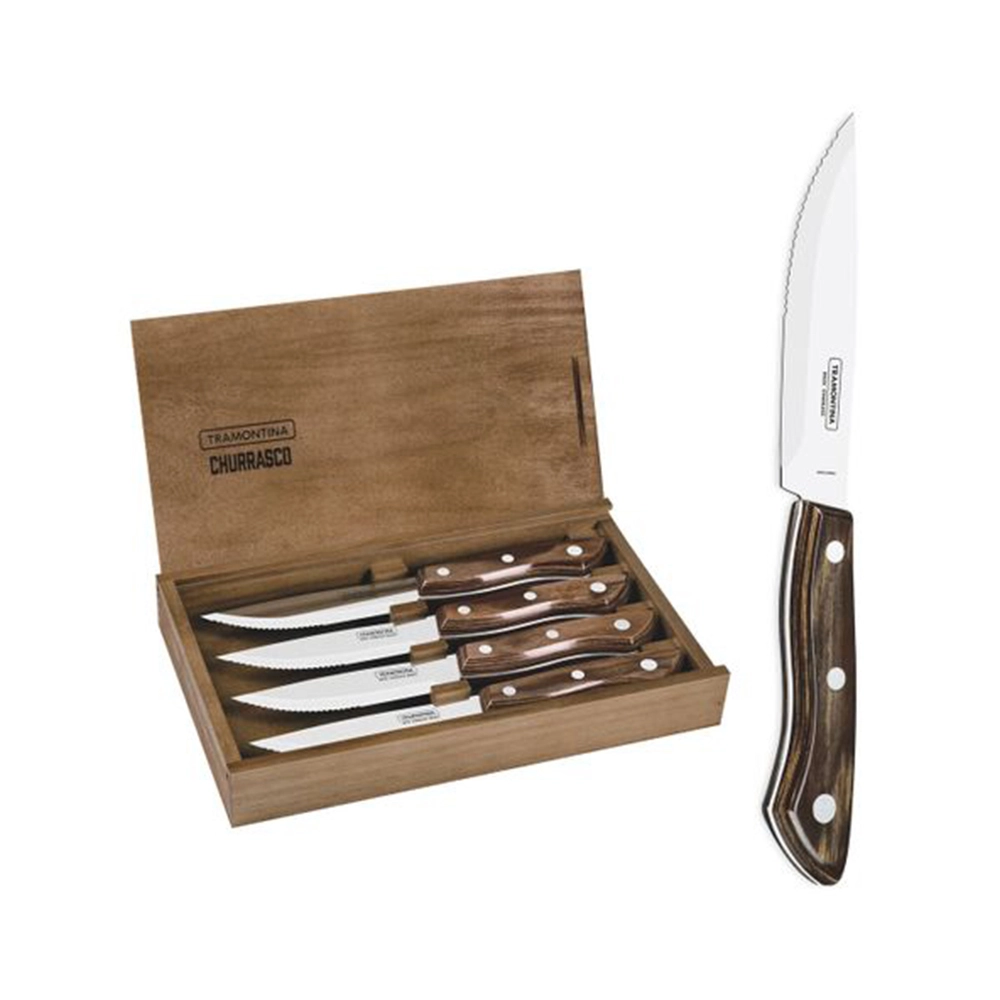 Jogo de Facas Para Churrasco Tramontina Bueno Polywood - 4 Peças