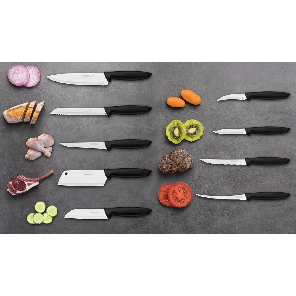 Jogo de Facas Tramontina Plenus Preto - 9 Pecas