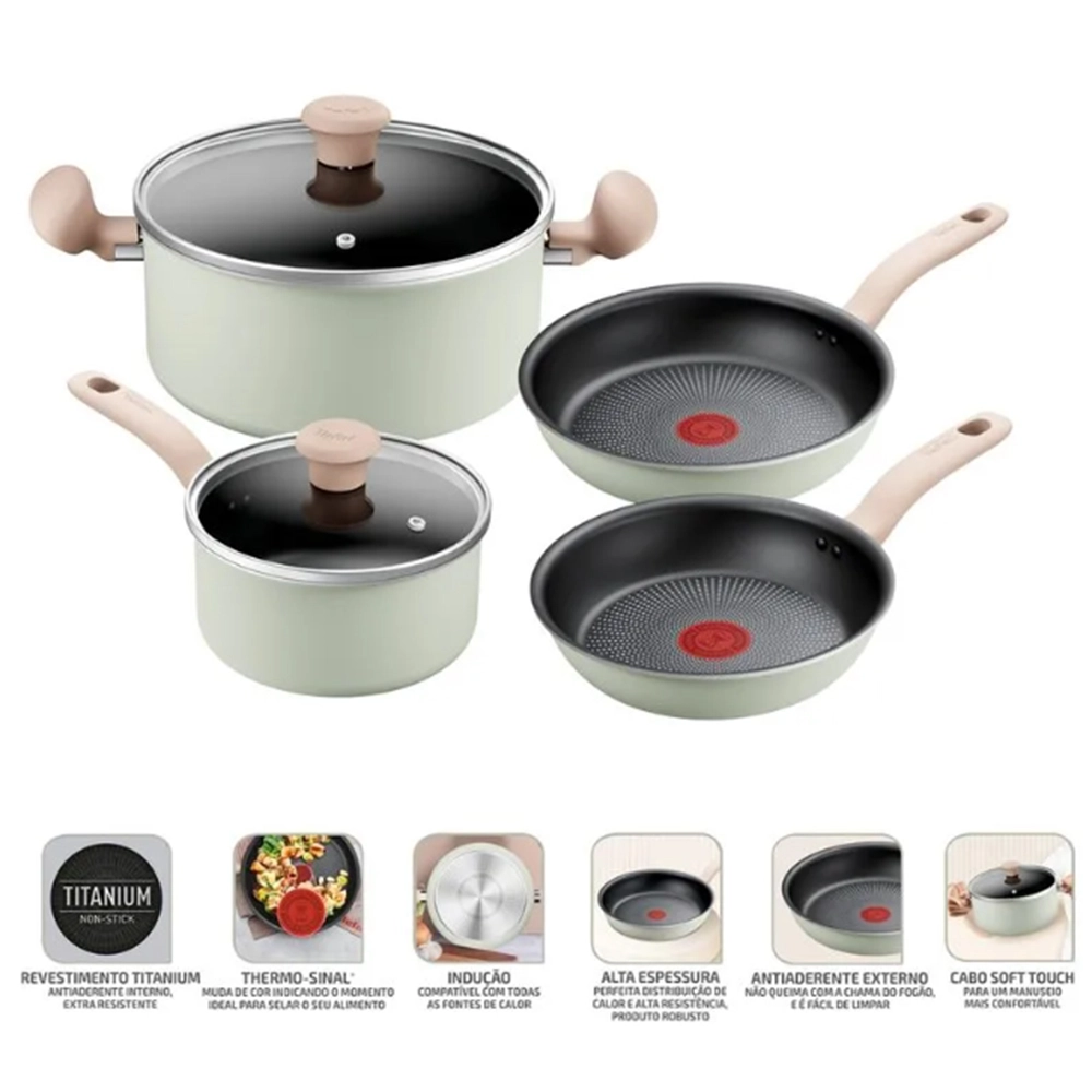 Jogo de Panelas T-fal So Matcha - 4 Peças Jogo de Panelas T-fal So Matcha - 4 Peças