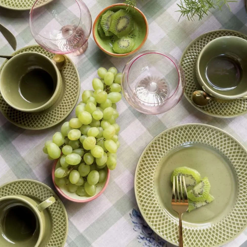 Jogo de Pratos de Sobremesa Verde Esperanca Ceramica Alleanza Jogo de Pratos de Sobremesa Verde Esperanca Ceramica Alleanza