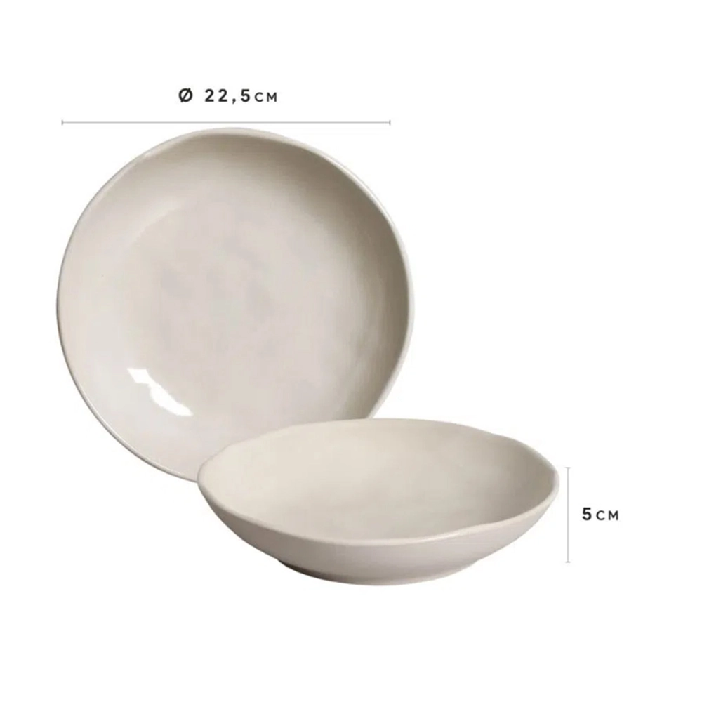 Jogo de Pratos Fundos Porto Brasil Bio Clay 22,5 Cm - 6 Peças