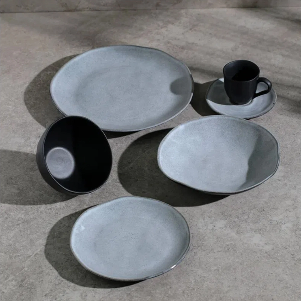 Jogo de Pratos Rasos Porto Brasil Orgânico Concreto 27,5 Cm - 6 Peças Jogo de Pratos Rasos Porto Brasil Orgânico Concreto 27,5 Cm - 6 Peças