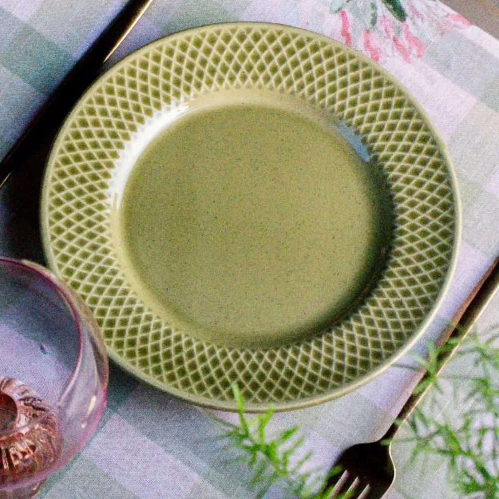 Jogo de Pratos Rasos Verde Esmeralda Ceramica Alleanza