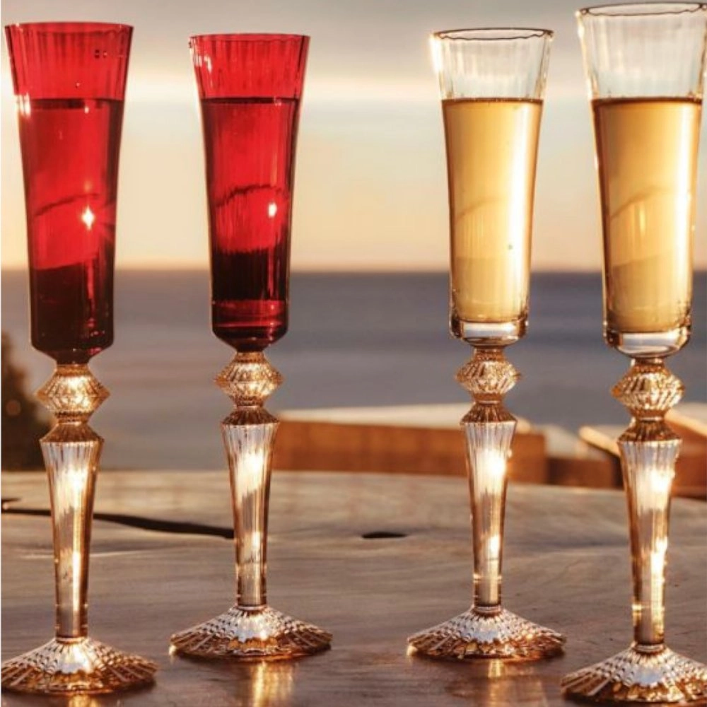 Jogo de Tacas Para Champanhe Em Cristal Baccarat Mille Nuits Translucida