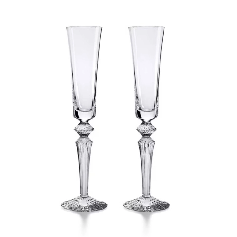 Jogo de Tacas Para Champanhe Em Cristal Baccarat Mille Nuits Translucida