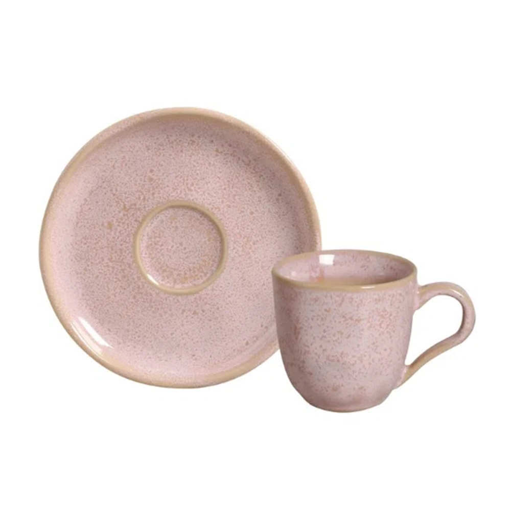 Jogo de Xícaras Para Café Com Pires Porto Brasil Bio Litchi 120 Ml - 6 Peças