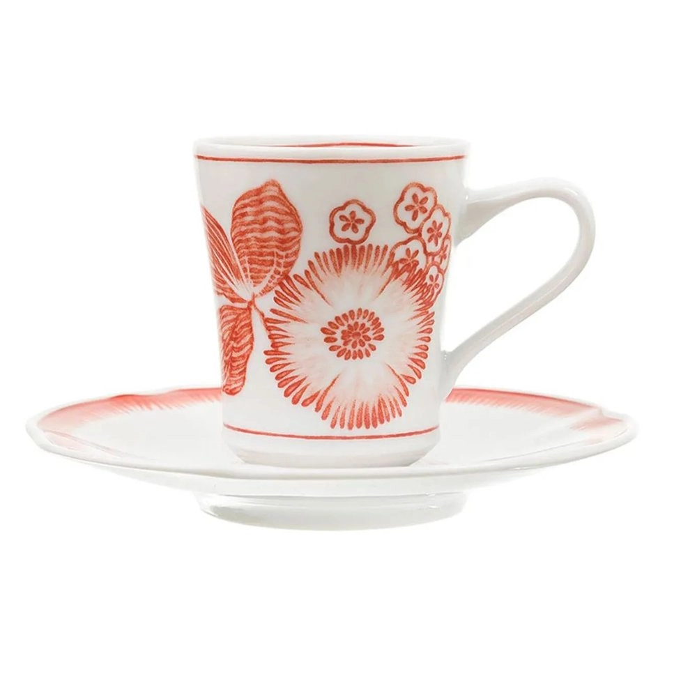 Jogo de Xicaras Para Cafe Com Pires Vista Alegre Coralina 100 Ml Jogo de Xicaras Para Cafe Com Pires Vista Alegre Coralina 100 Ml