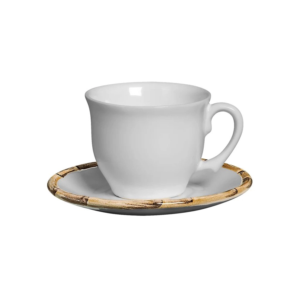 Jogo de Xicaras Para Cha Com Pires Bambu Scalla - 6 Pecas Jogo de Xicaras Para Cha Com Pires Bambu Scalla - 6 Pecas