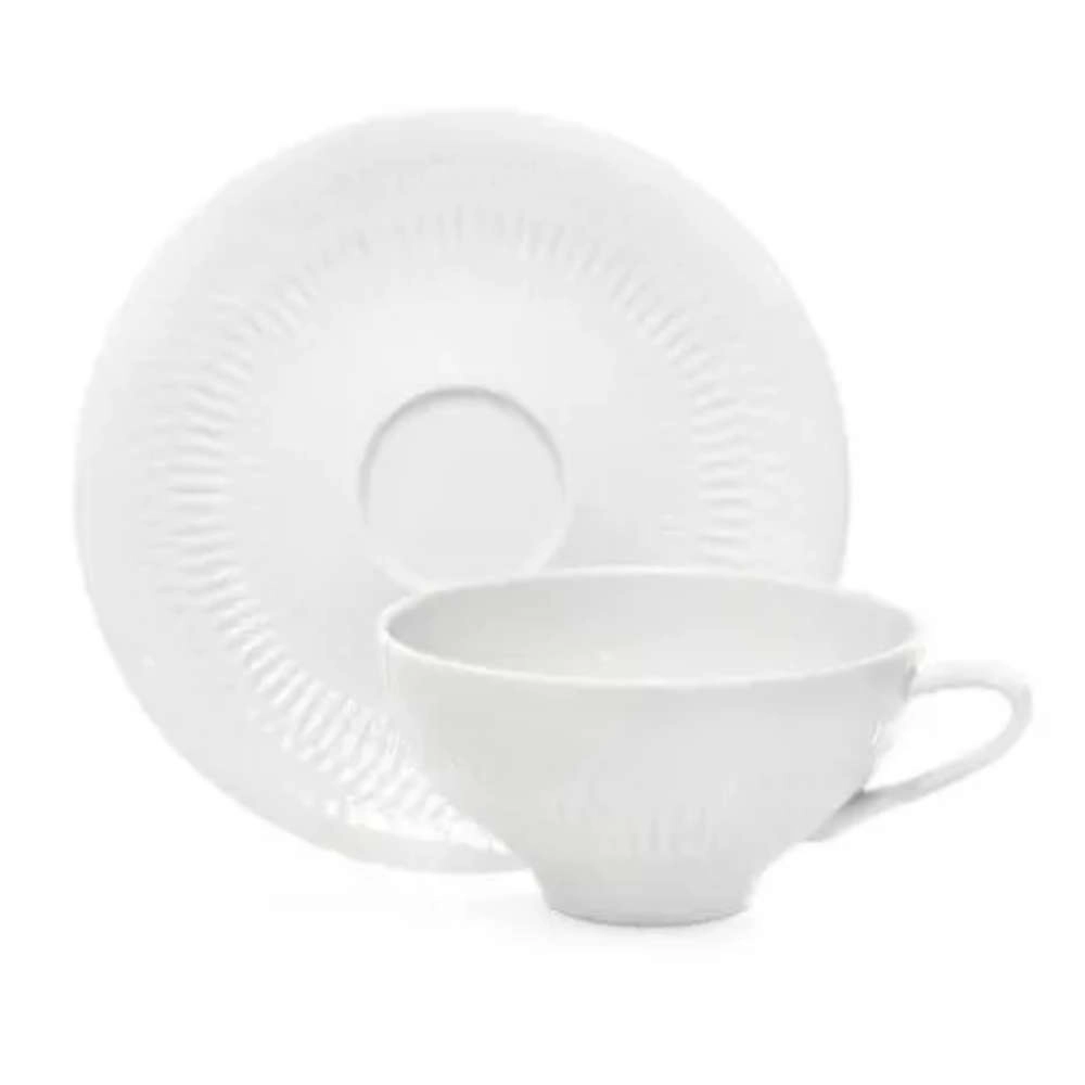 Jogo de Xicaras Para Cha Com Pires Vista Alegre Utopia 239 Ml