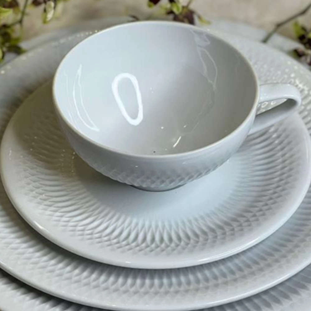 Jogo de Xicaras Para Cha Com Pires Vista Alegre Utopia 239 Ml